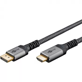 Goobay 65268 Video kabeļa adapteris 1 m DisplayPort HDMI Pelēks (65268)