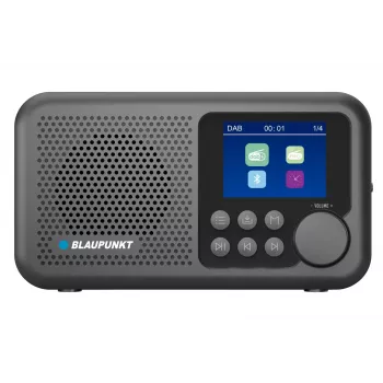 Pulksteņa radio BLAUPUNKT DR8BK — digitālais modinātājpulkstenis ar FM/DAB+, Bluetooth 5.3, 2W, 1800 mAh, USB uzlāde, melns