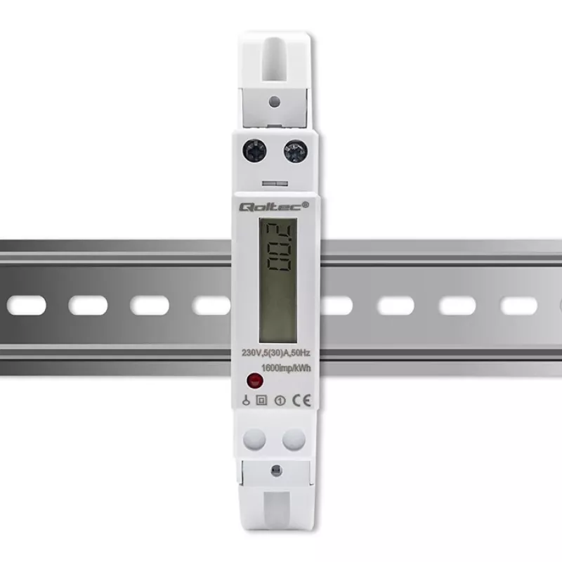 Vienfāzes elektroniskais skaitītājs QOLTEC 50993 230V 30A