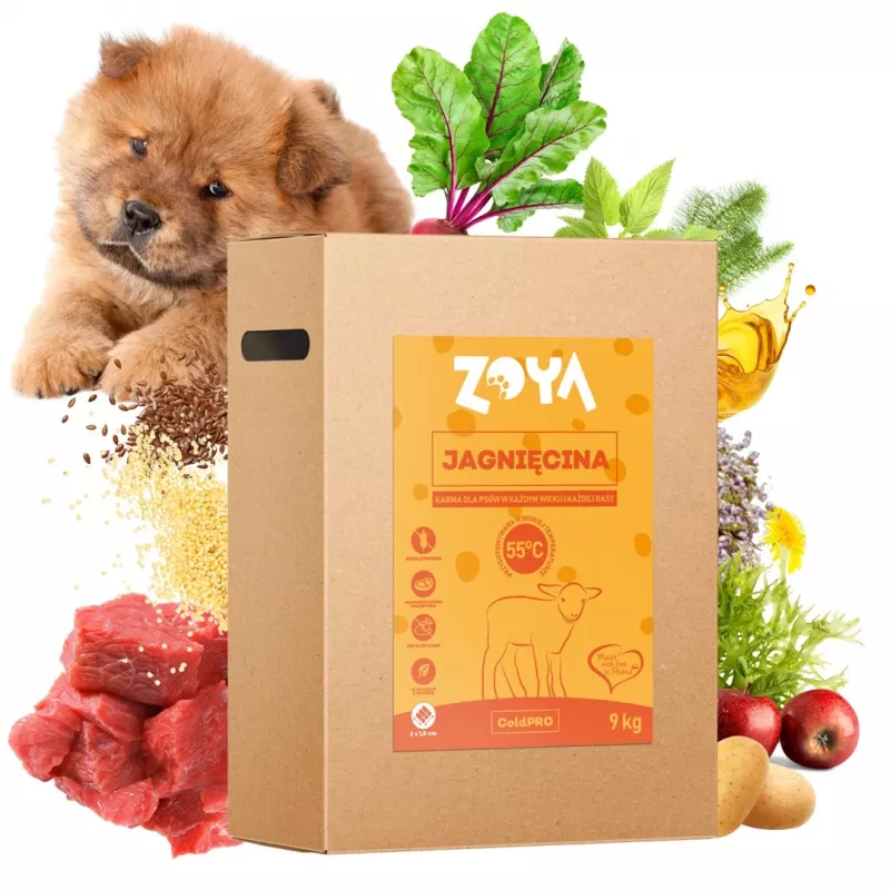 Sausā suņu barība ZOYA ColdPRO Lamb 9 kg — pieaugušu suņu uzturēšanas formula, 26% olbaltumvielu, 9,5% tauku, bez lipekļa un sojas