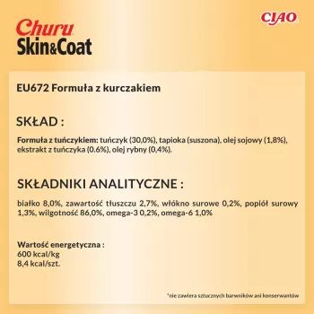 INABA Churu Skin&Coat vistas recepte - kaķu našķi - 4x14 g