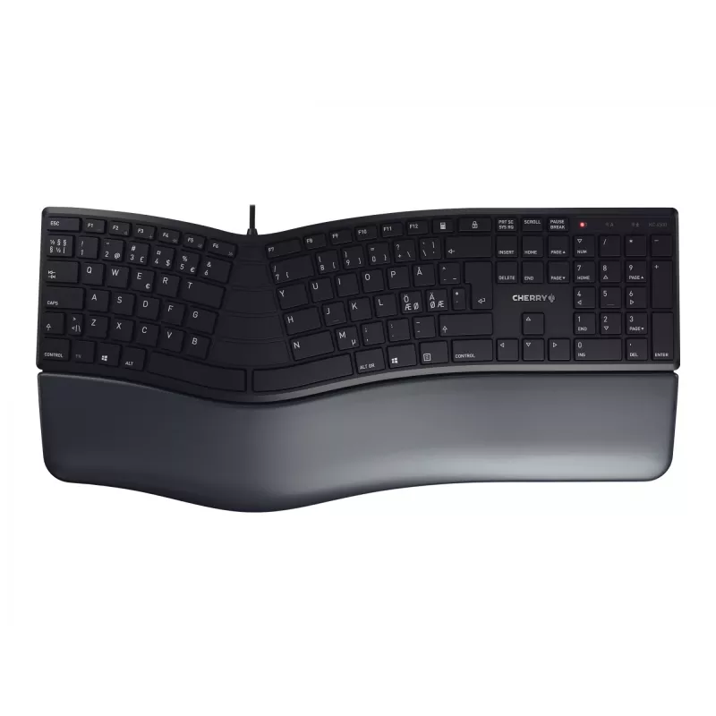 CHERRY KC 4500 ERGO tastatūra Universāla USB QWERTY Nordic Melna