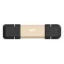 USB zibatmiņa Silicon Power DS72 1 TB, USB 3.2 Gen 2, Type-A un Type-C, alumīnijs/gumijas vāciņš, zelts