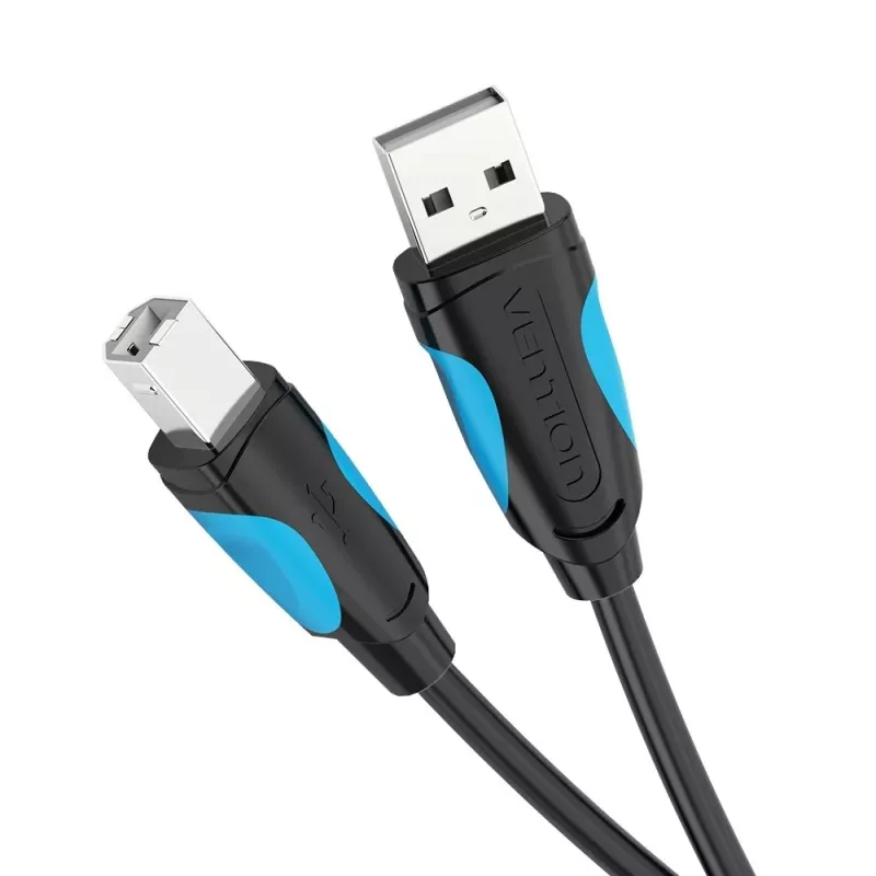 USB 2.0 A uz USB-B kabelis Vention VAS-A16-B500, 5 m, melns, vīriešu-vīriešu, 480 Mb/s