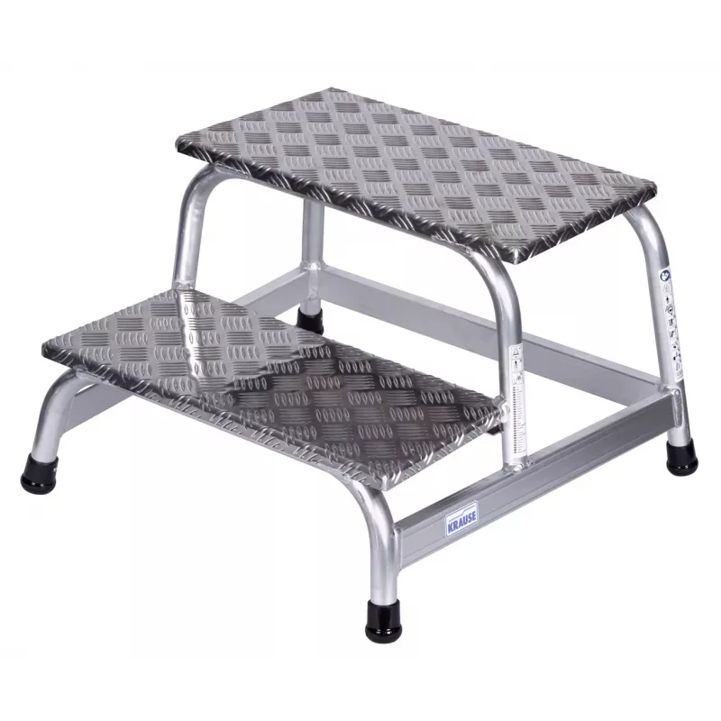 Pakāpienu ķeblītis Krause 805027, alumīnija, 2 pakāpieni, maksimālā slodze 150 kg, garums 680 mm, augstums 41 cm