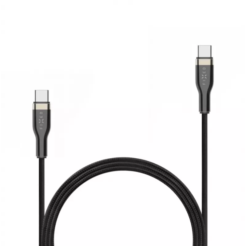 USB-C uz USB-C kabelis FIXED FIXDB-CC2-BK — 2 m, 100 W, fiksēts, nenoņemams
