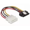 SATA HDD kabelis DeLOCK 60120 4pin tēviņš ar metāla klipsi taisns 0.12m