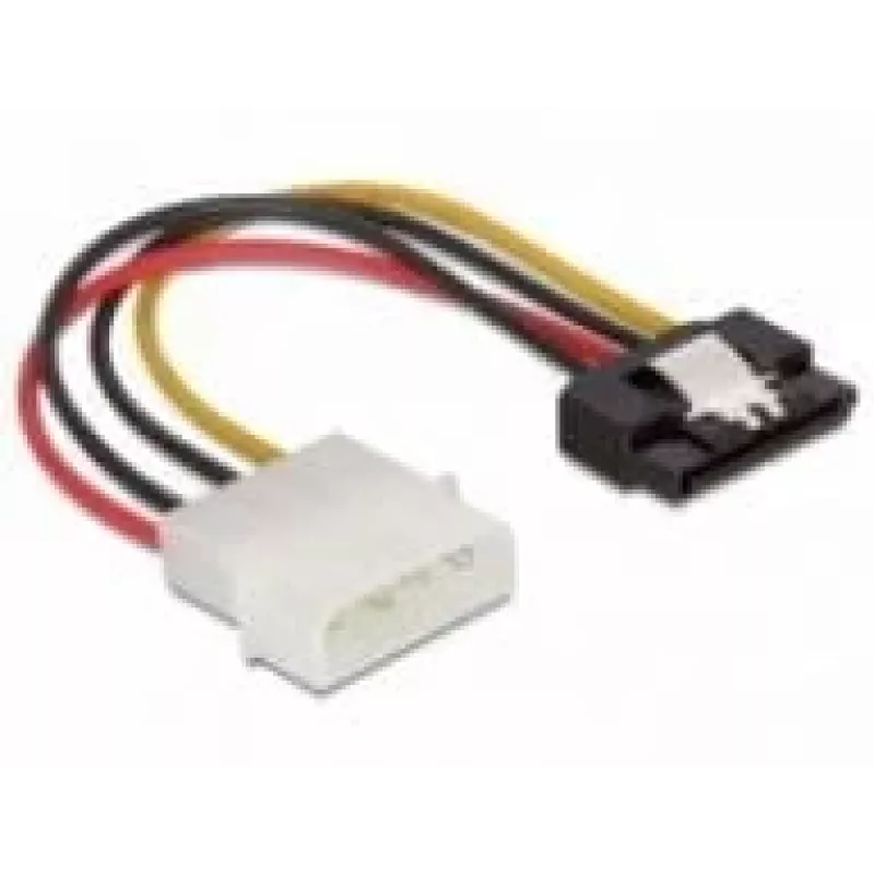 SATA HDD kabelis DeLOCK 60120 4pin tēviņš ar metāla klipsi taisns 0.12m