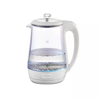 Elektriskā tējkanna Maestro MR 052 WH — 1,7 L, 2200 W, caurspīdīgi balta, stikla korpuss