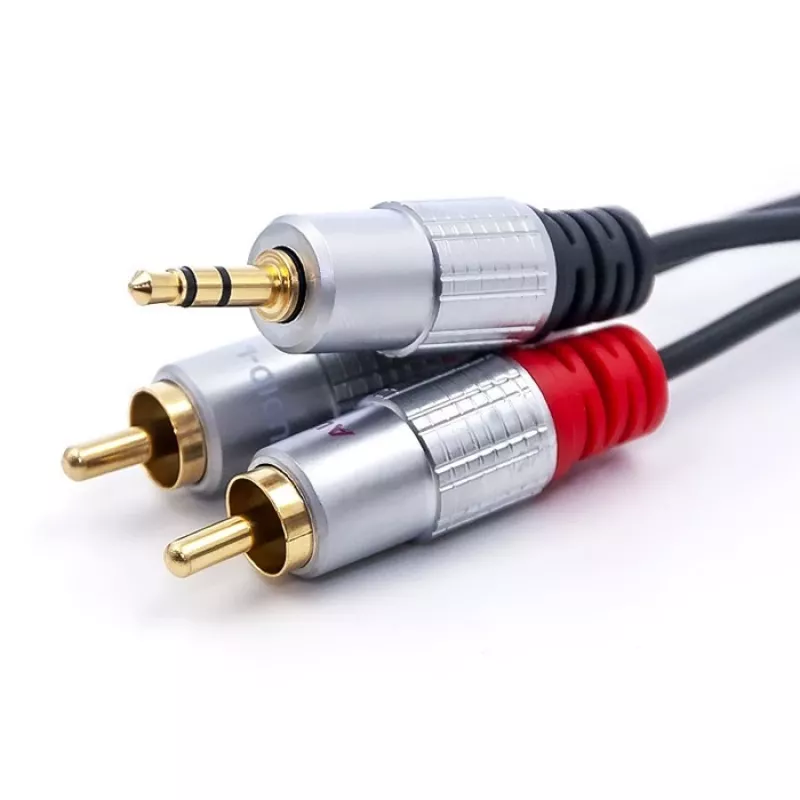 Audio kabelis Qoltec 52341 3m 2xRCA 3.5mm Melns