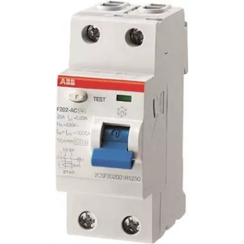 ABB noplūdes strāvas aizsardzības slēdzis 25A F202A-25/0,3 pro M kompakts 2polu 300mA F202A-25/0,3 (2CSF202101R3250)