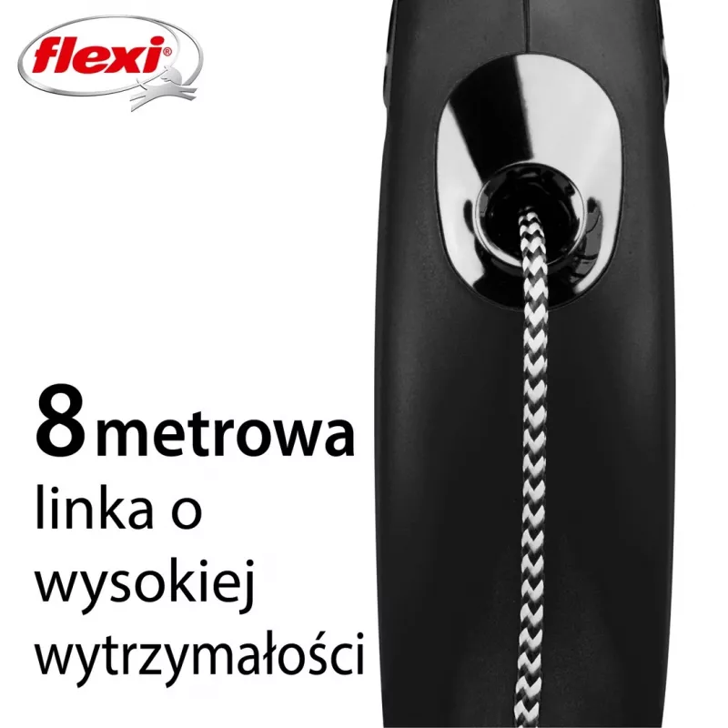 Flexi jauna CLASSIC 8 m melns izvelkams pavada suņiem