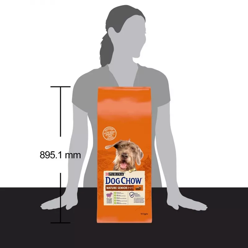 Sausā suņu barība Purina Nestlé Dog Chow Mature Senior ar jēru 14 kg, 24% olbaltumvielu, 10% tauku