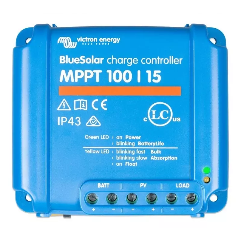 MPPT saules uzlādes regulators Victron Energy BlueSolar 100/15 – 15 A, maks. PV 100 V