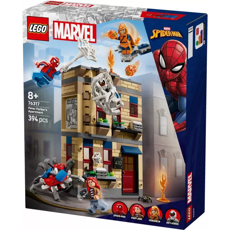 LEGO Marvel komplekts 76317 Pītera Pārkera dzīvoklis ar Zirnekļcilvēka minifigūru