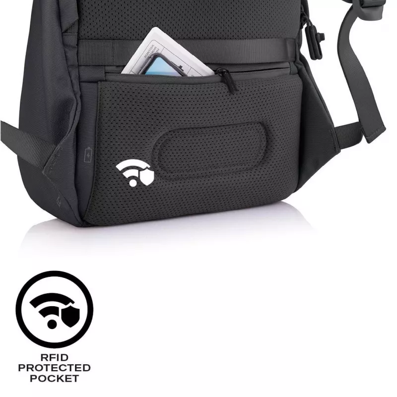 Ikdienas mugursoma XDDESIGN Bobby Soft ar 15,6 collu klēpjdatora nodalījumu, 16 L, PET, melna