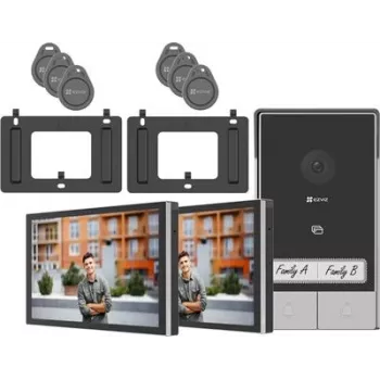 Video domofona skārienjutīgais monitors EZVIZ 7 collu modelis 318500248 — atsevišķa vadība 2 ģimeņu mājokļiem
