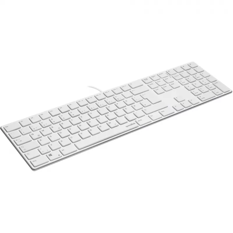 tastatūra Speedlink RIVA plāns Metal Scissor balta — vadu plānā šķērveida slēdžu tastatūra, balta