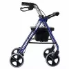 Četru riteņu rollators ar sēdekli, zils/melns