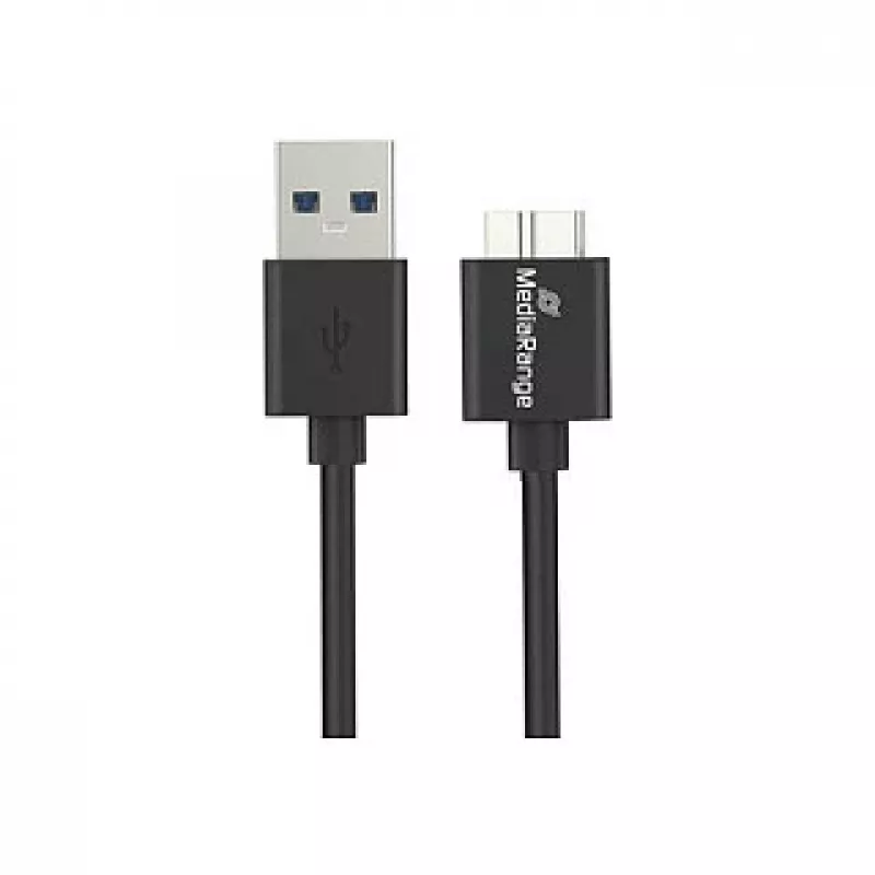 USB kabelis MediaRange MRCS240 — USB A uz Micro-USB B, USB 3.2 Gen 1 (3.1 Gen 1), 1.8 m, melns