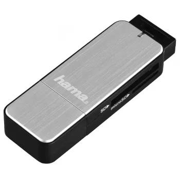 Hama 123900 karšu lasītājs USB 3.2 Gen 1 (3.1 Gen 1) Melns, Sudraba