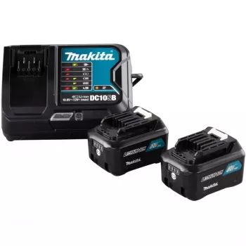 Power Source Kit Li 12V 4Ah, komplekts melns/zils, 2x akumulators BL1041B, 1x ātrais lādētājs DC10SB