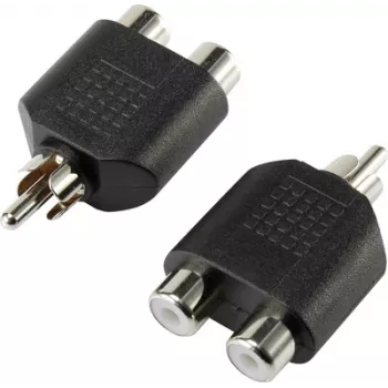 SpeaKa Professional RCA audio Y veida adapteris [1x RCA spraudnis - 2x RCA kontaktligzda] Melns (SP-7870160)