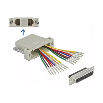 D-Sub HD 44 kontaktu spraudnis, sieviešu, ar iespīlēšanu, uz 2 x RJ45 sieviešu DELOCK 66836