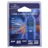 Karšu lasītājs Titanum TA101B USB 2.0, zils — atbalsta MicroSD, SD/SDHC, MMC, MS formātus, 480 Mbit/s