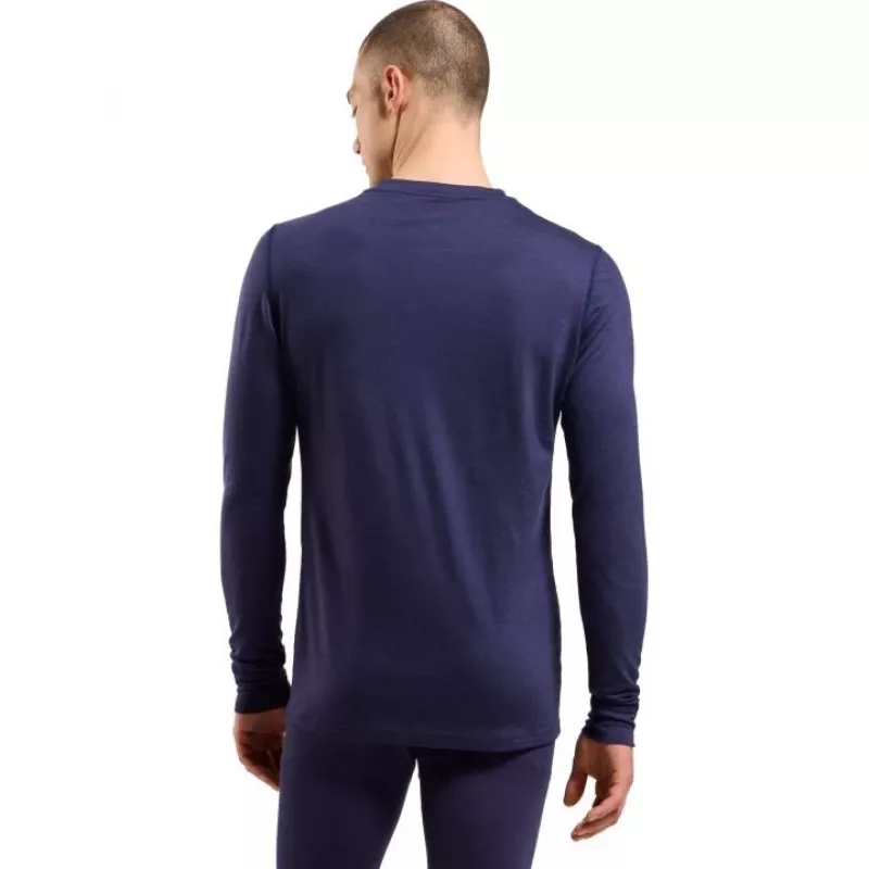 Odlo BL TOP apkalpes kakla garām piedurknēm MERINO 200 termoveļa, M izmērs, zila