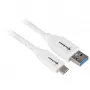 USB 3.2 Gen 2 kabelis, USB-A Plug > USB-C Plug (Balts, 1 Meter)