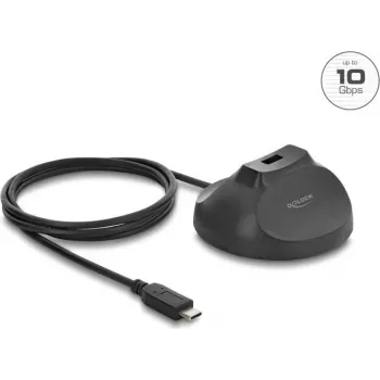 DELOCK magnētiskā statīva USB Type-A ligzda uz USB Type-C spraudni, 10 Gbps dokotāja kabelis, 1,2 m (64365)