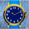 NeXtime pulkstenis 8157 Watch One, 43x43,2 cm, sienas, zils/dzeltens