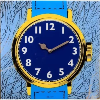 NeXtime pulkstenis 8157 Watch One, 43x43,2 cm, sienas, zils/dzeltens