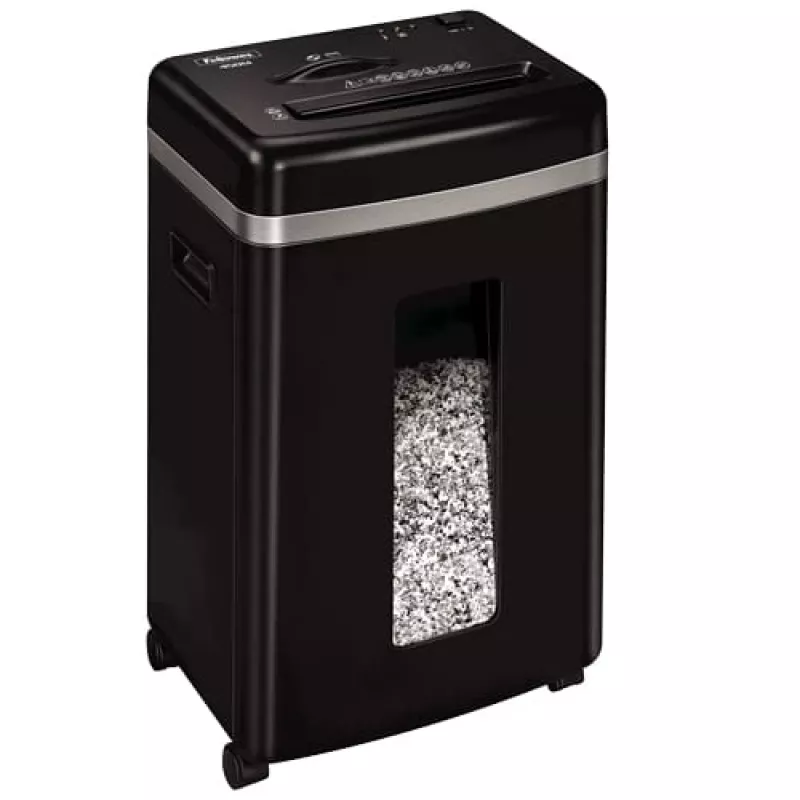 Papīra smalcinātājs Fellowes Powershred 450M Micro-cut, 9 lapu ietilpība, 2 x 12 mm, 22 L tvertne, melns
