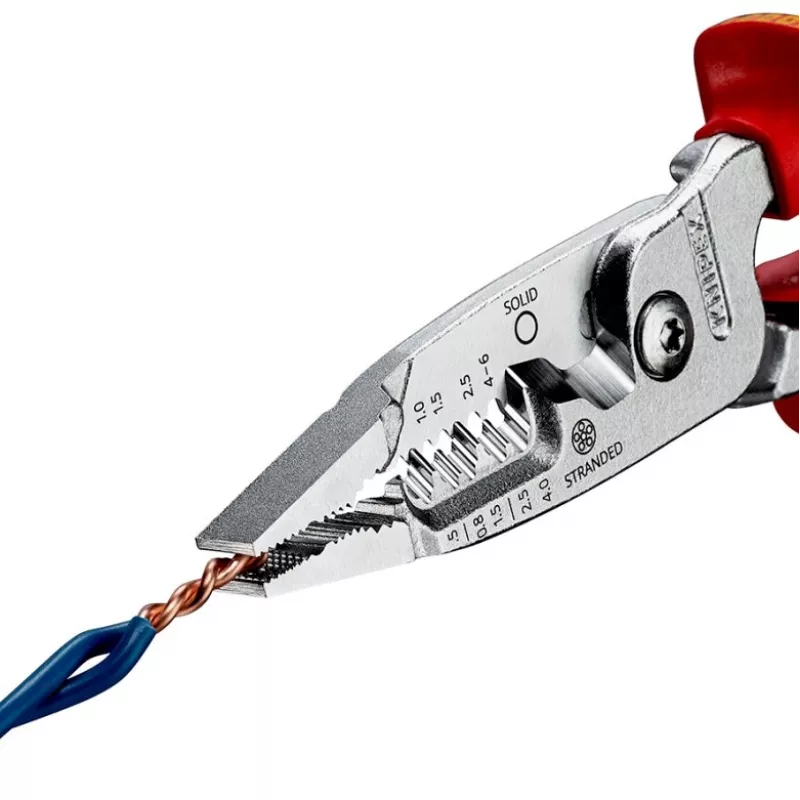 Kabeļu noņemšanas knaibles Knipex 13 76 200 ME 6 mm noņemšanas jauda Sarkans Nerūsējošais tērauds Dzeltens