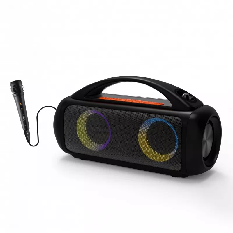 Pārnēsājams skaļrunis MEDIA-TECH MT3184 — Bluetooth 5.3, 60W RMS, IPX5, Li-Ion akumulators 16h, USB-C uzlāde, MicroSD, TWS, mikrofons, tālvadība