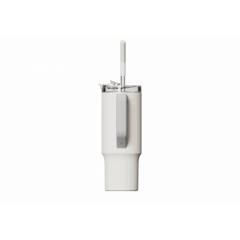 Termokrūze ar salmiņu Xiaomi Straw Mug balta 1 L — nerūsējošā tērauda iekšpuse, necaurlaidīga, 240×132×97 mm
