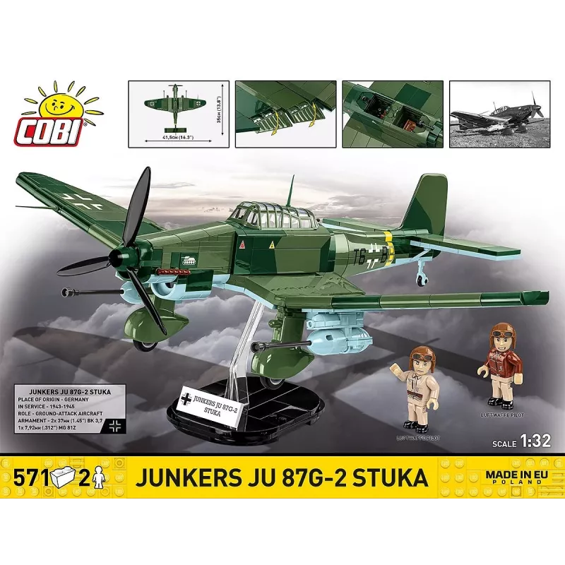 Konstrukciju komplekts Cobi Blocks Junkers JU 87G-2 Stuka 571 gab. modeļa komplekts