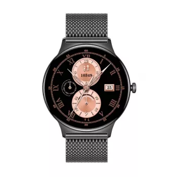 Smartwatch Colmi V89 Steel Melns ar sirdsdarbības monitoru, ūdensizturīgs