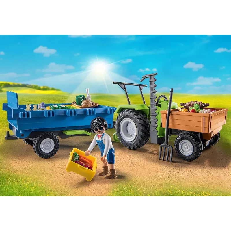 Playmobil kombaina traktors ar piekabi – lomu spēles un iztēles rotaļas vecumam no 6 līdz 9 gadiem – Fat Brain Toys