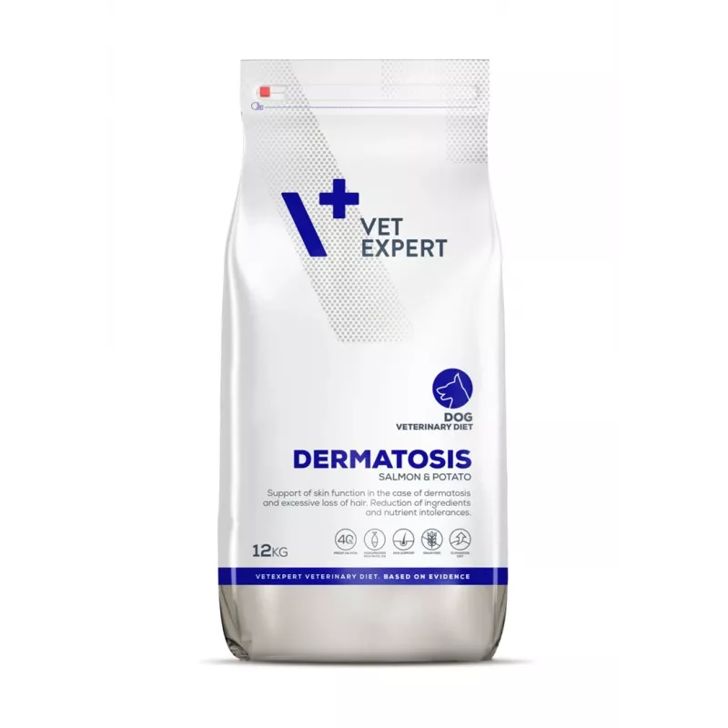 VET EXPERT Veterinary Diet Dermatosis Dog Salmon & Potato - sausā suņu barība - 12 kg