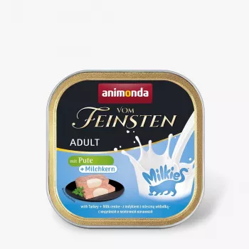 Mitrā kaķu barība animonda Vom Feinsten Adult Milkies Turkey Milky Filling 100 g — mitrā barība, 100 g, tītars, olbaltumvielas 9%, tauki 5.1%