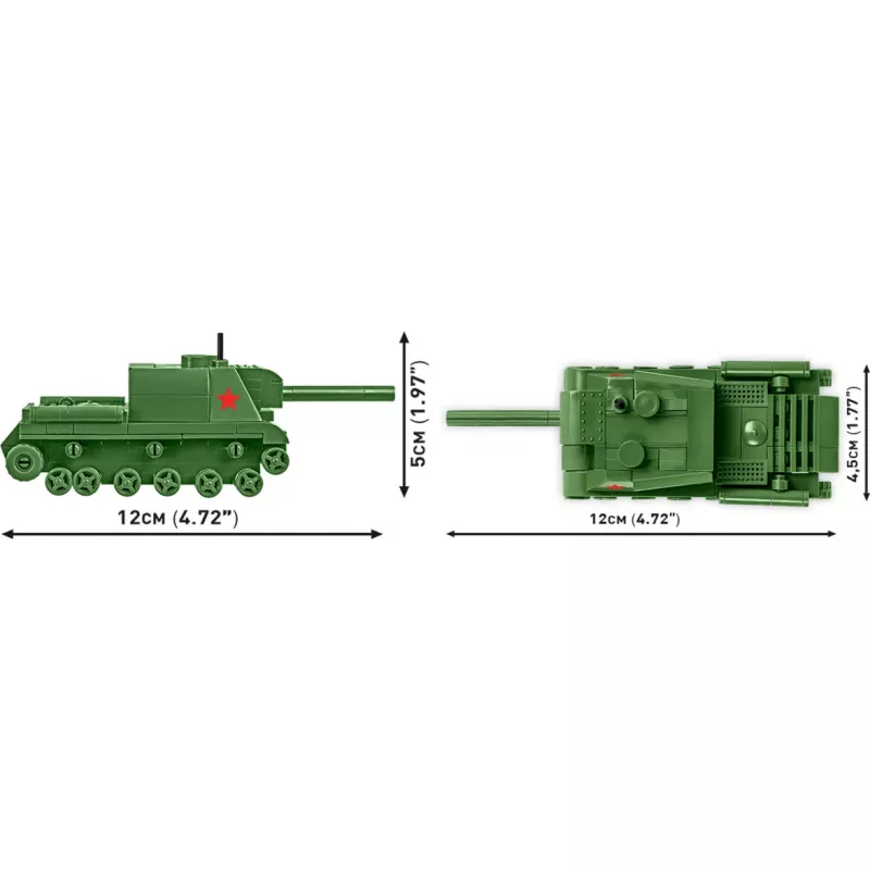 Cobi ISU 152 būvkomplekts — Otrā pasaules kara tēma, 135 detaļas, zaļš