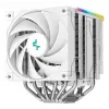 Gaisa dzesētājs DeepCool AK620 Digital SE balta — divi 120 mm ventilatori, 6 siltuma caurules, PWM, LGA 1700 atbalsts, iebūvēts displejs