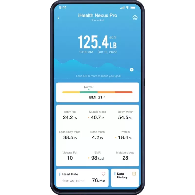 Ķermeņa sastāva svari iHEALTH Nexus Pro HS2SPRO — bezvadu, maks. svars 181 kg, ĶMI mērīšana, melni