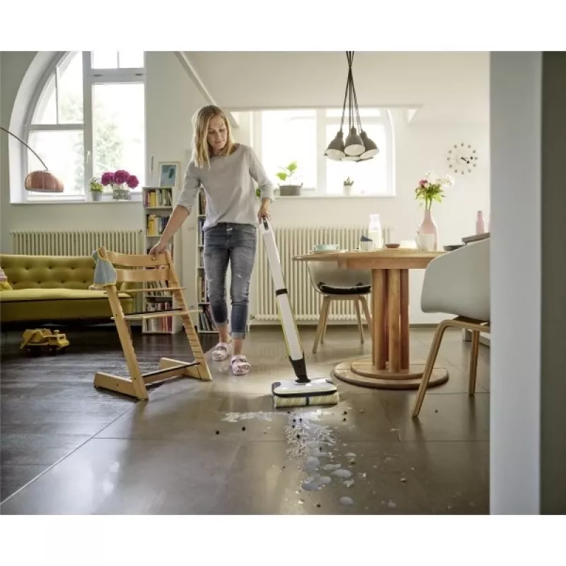 Kärcher FC 7 CORDLESS Elektriskā slota ar akumulatoru, mitrā tīrīšana, bez maisa, melna, balta, dzeltena, 2,85 Ah