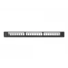 Patch panel 1U LANBERG PPKS-1124-B, 24 porti, 1U, ABS, melns, 482.6×44.5×154 mm