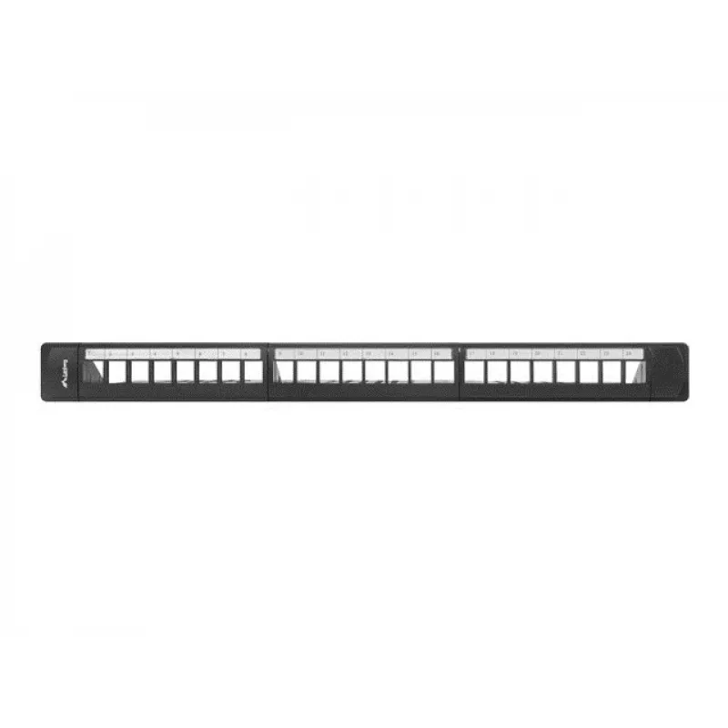 Patch panel 1U LANBERG PPKS-1124-B, 24 porti, 1U, ABS, melns, 482.6×44.5×154 mm