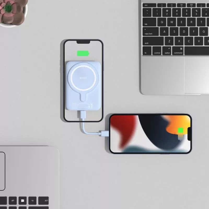 Pārnēsājams ārējais akumulators TECH-PROTECT PB10 LIFEMAG 5000mAh zils